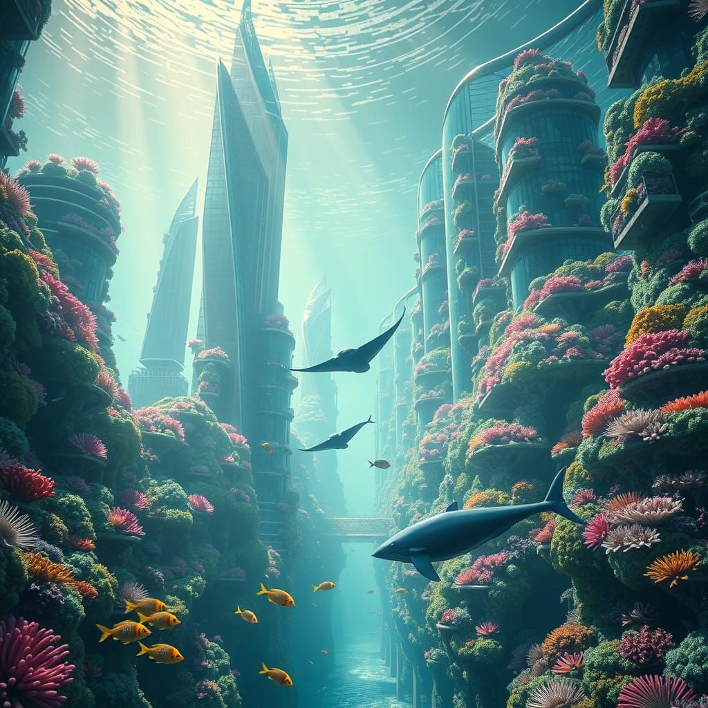 Beneath the Waves: Futuristic Ocean Metropolis