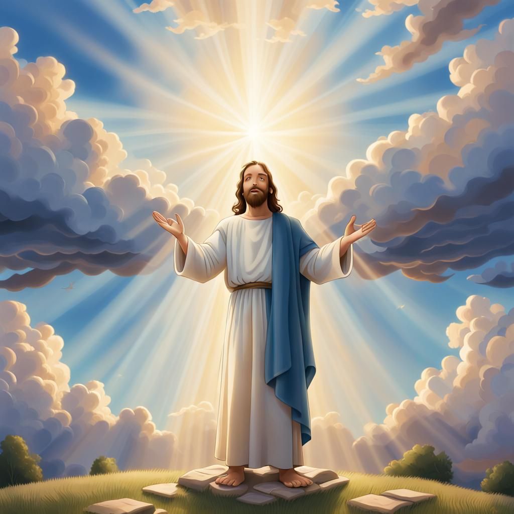 Jesus Christ in Heaven: 3D Digital Art