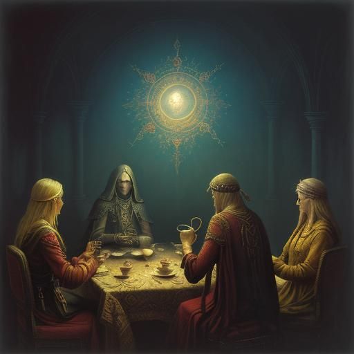 Mystical Tarot Reader with Phoenix Headband in Pink Tones