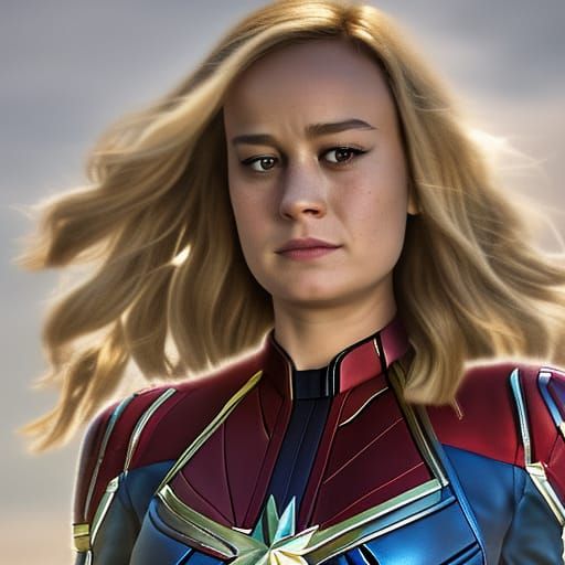 Hyperrealistic Captain Marvel Portrait with Natural Lighting