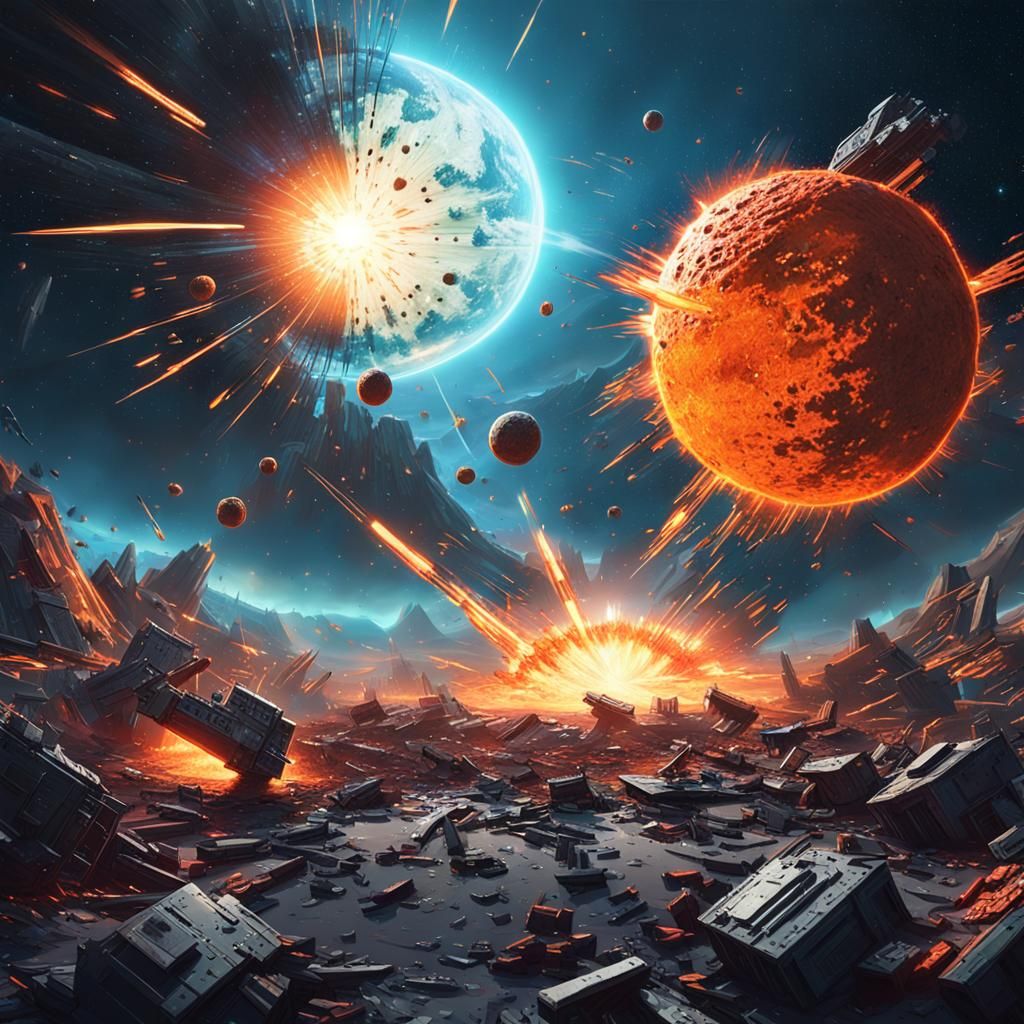 Earth and Sun Collision: Sci-Fi Concept Art