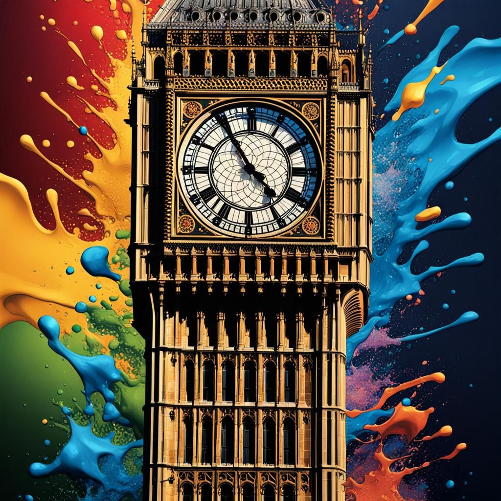 Hyperrealistic Big Ben Concept Art in Splash Art Style