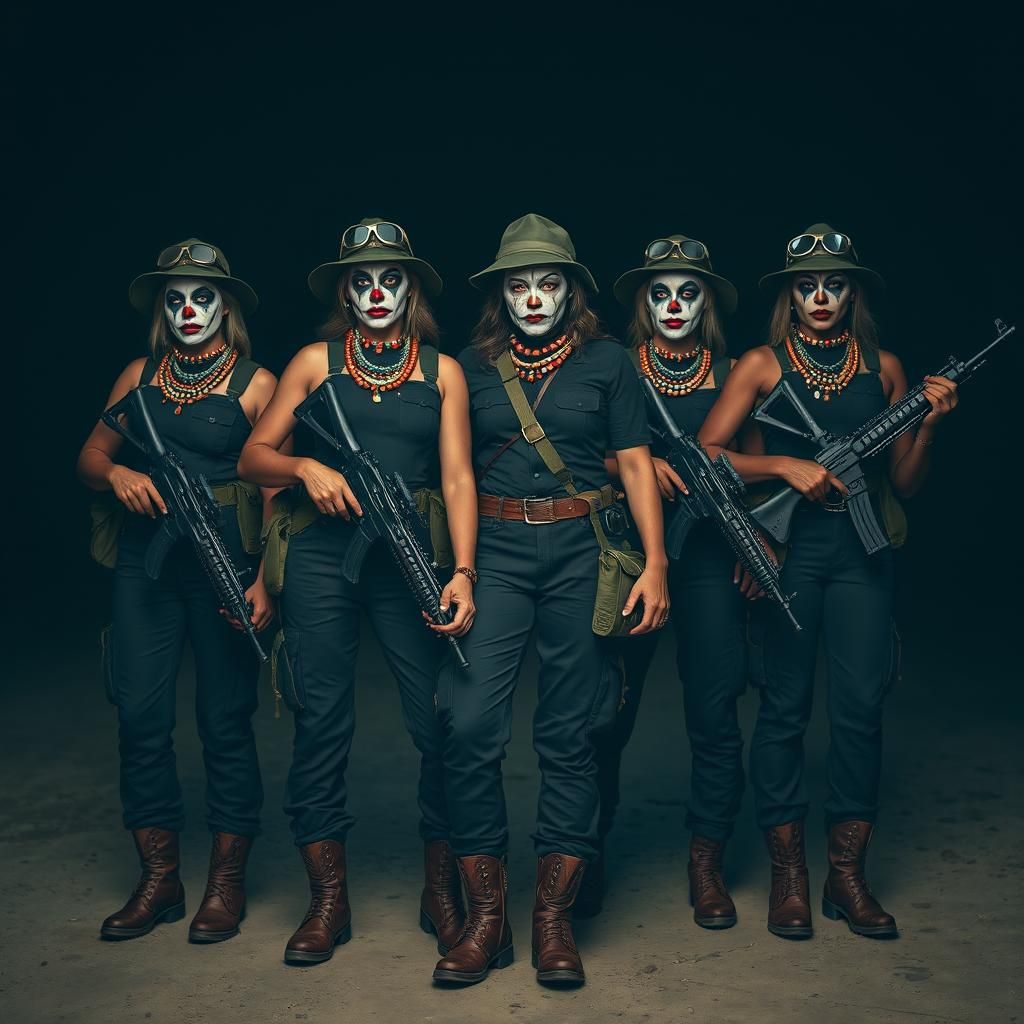 Clown Military Women: Gritty Realism, Cinematic Flair