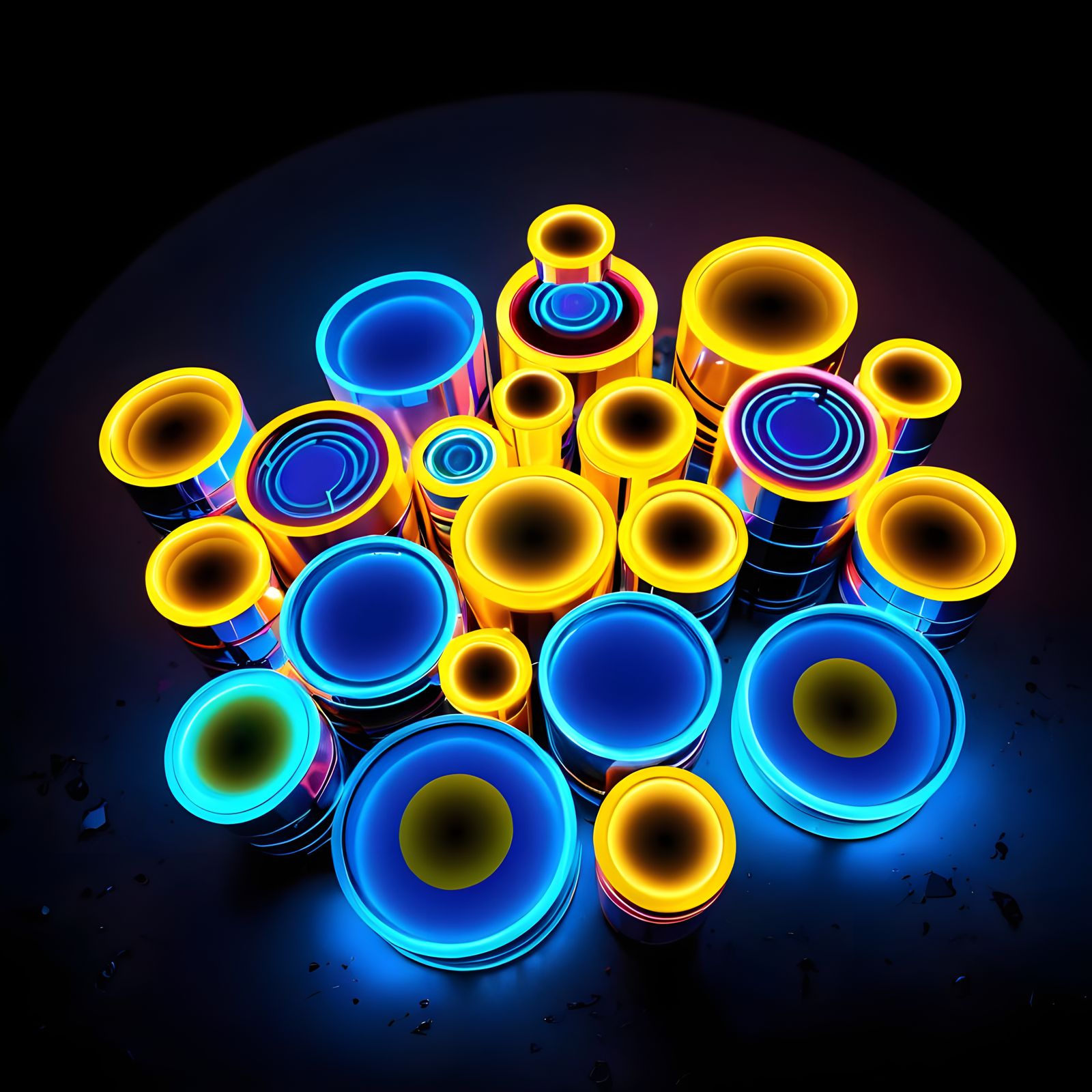 Holographic Robot Dominates Neon Noir Cityscape