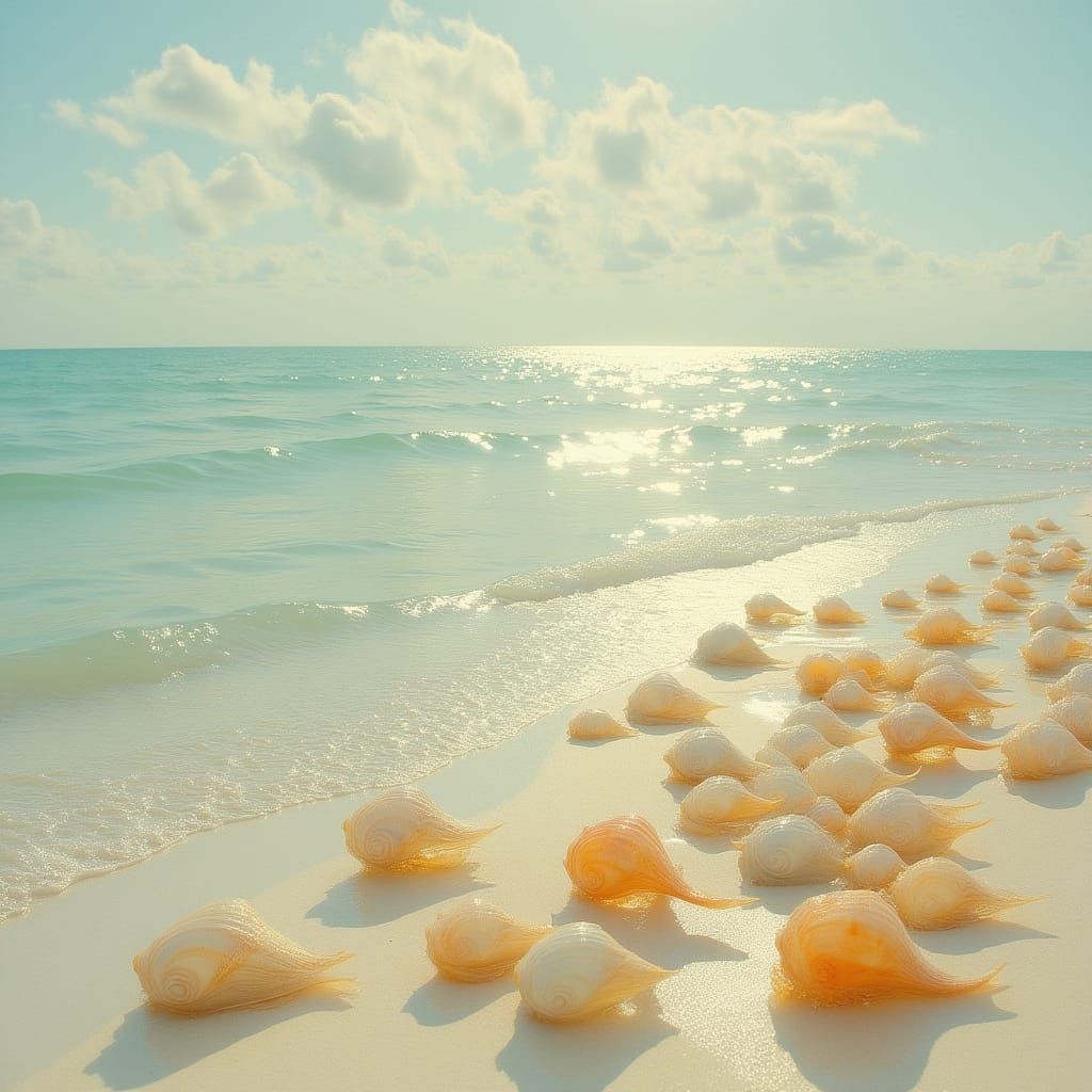 Delicate Shells in Golden Light