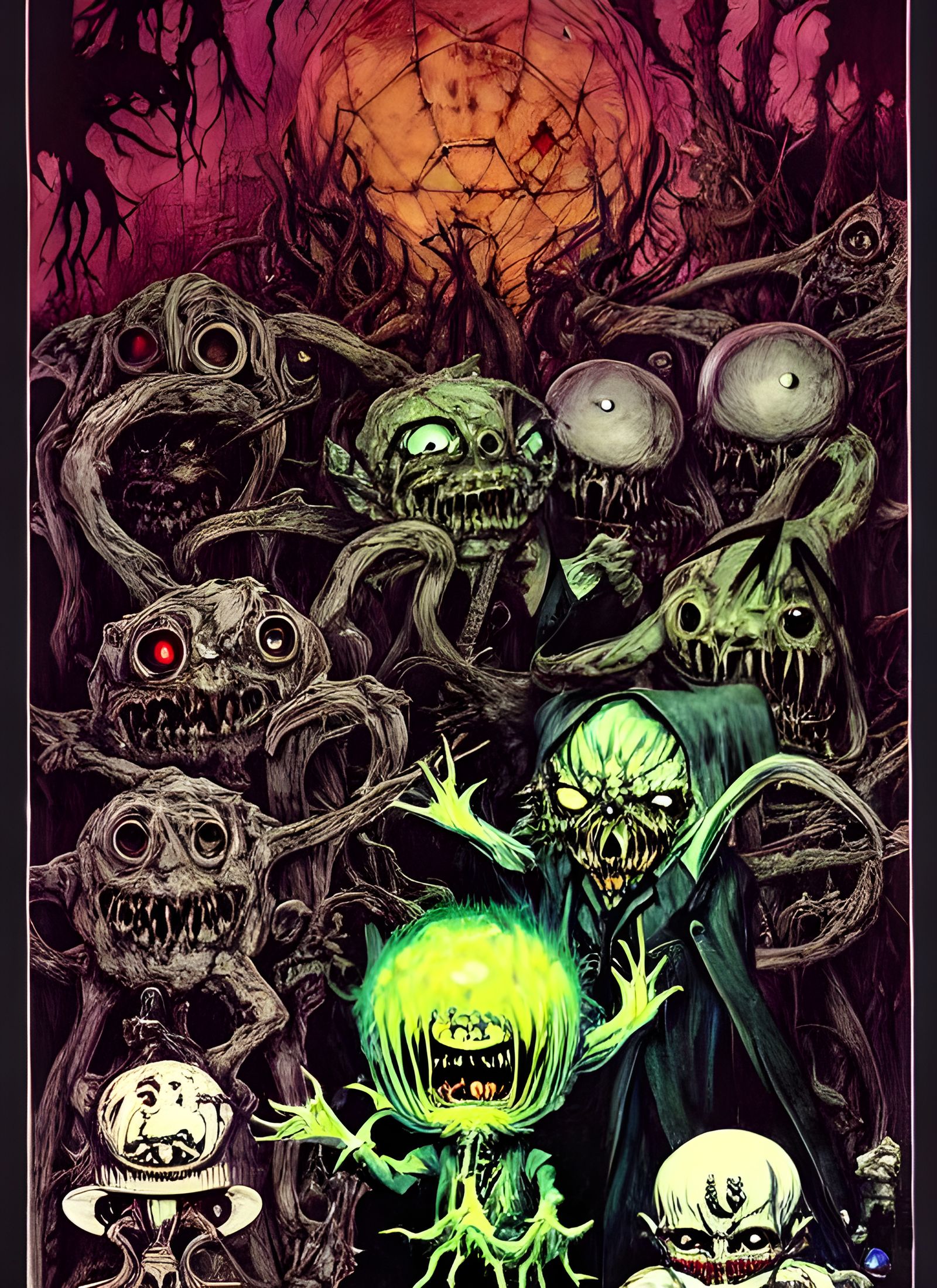 Chibi Eldritch Pokemons in Sinister Horror Style