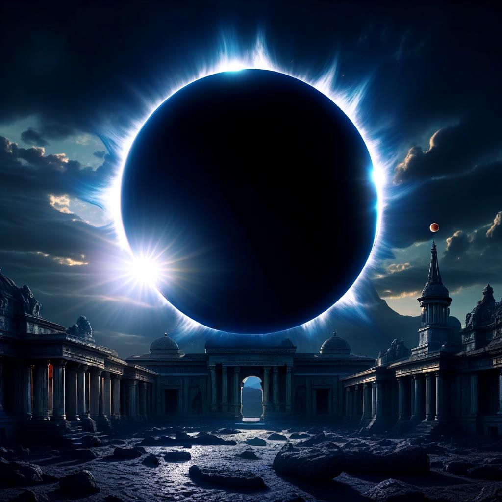 Epic Solar Eclipse Orb in Digital Matte Painting