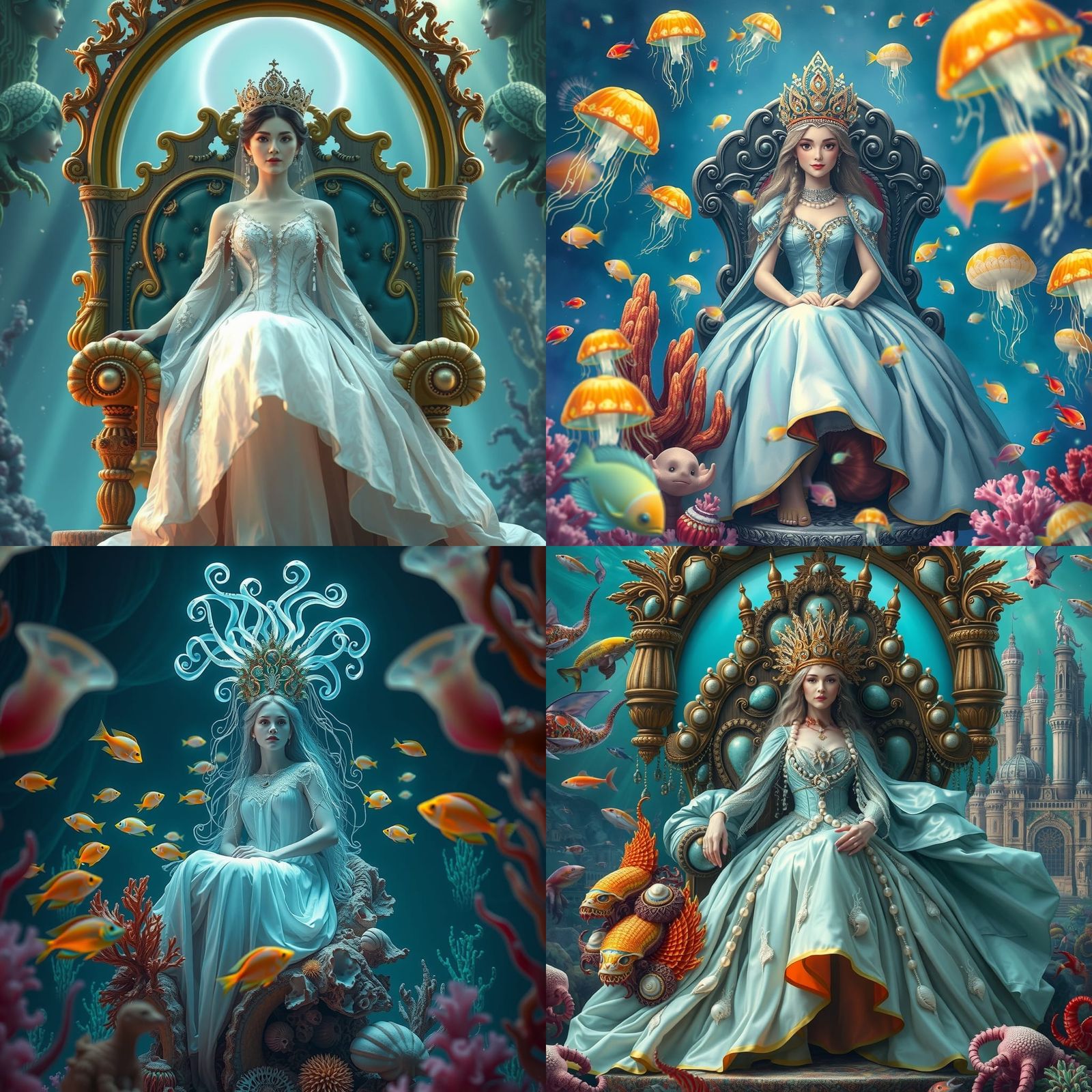 Underwater Queen in Her Fantasy Kingdom