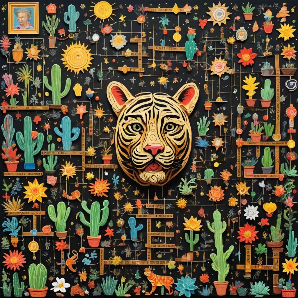 Surreal Composition with Tiger Magician, Digital Art