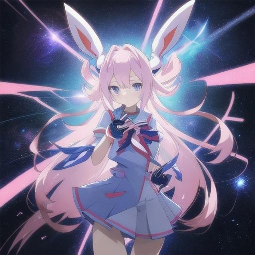 Sylveon Girl in Space School Uniform, Anime Style
