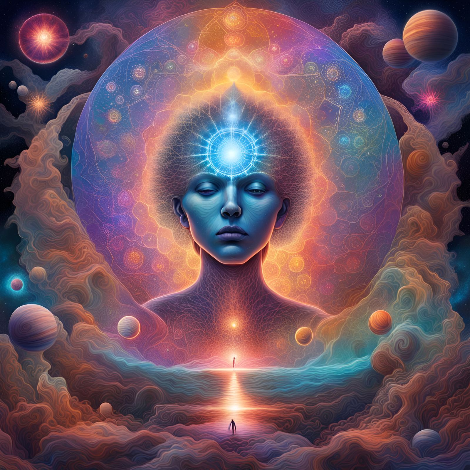 Holographic End of Time: Cosmic Astral Illustration