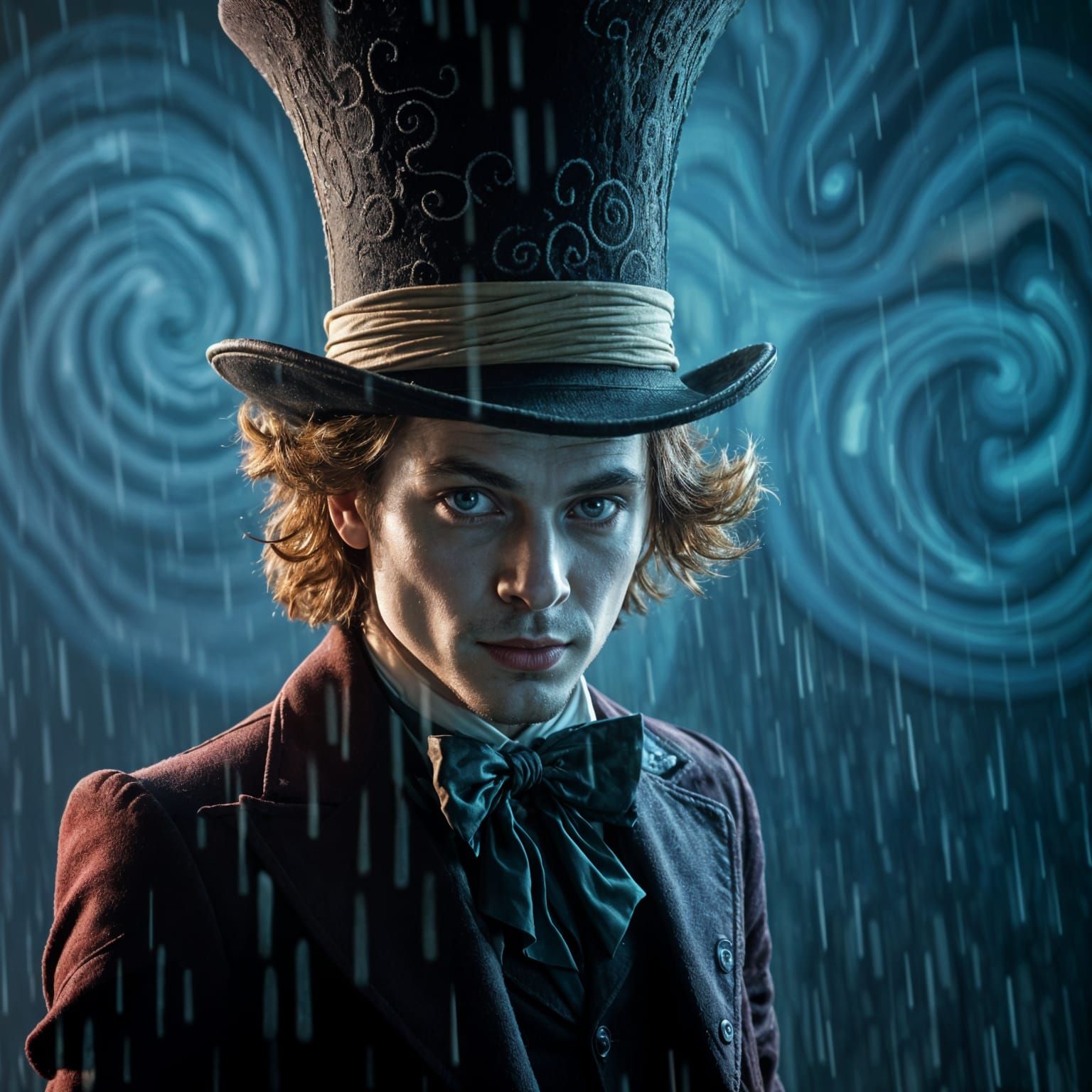 Mad Hatter in Rainy Starry Night Style