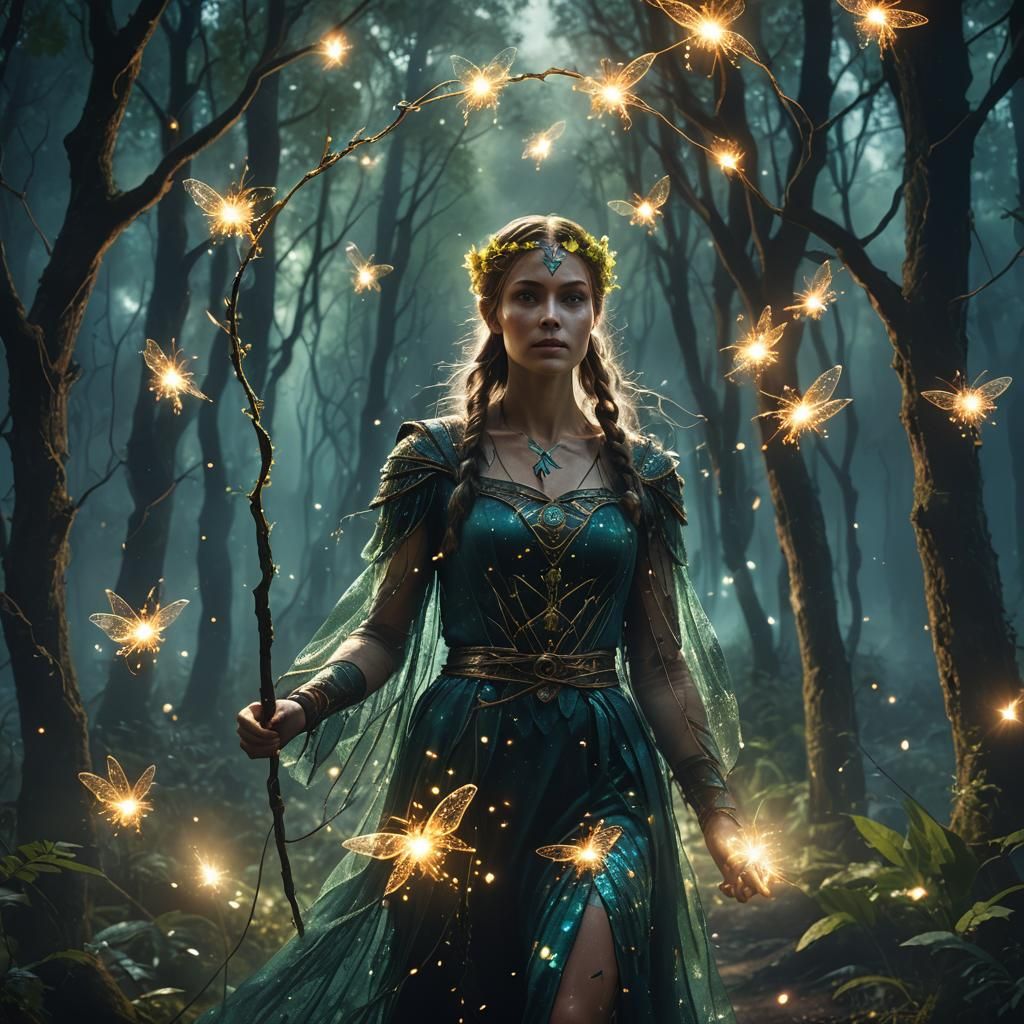 Enchantress in Enchanted Woods Double Exposure