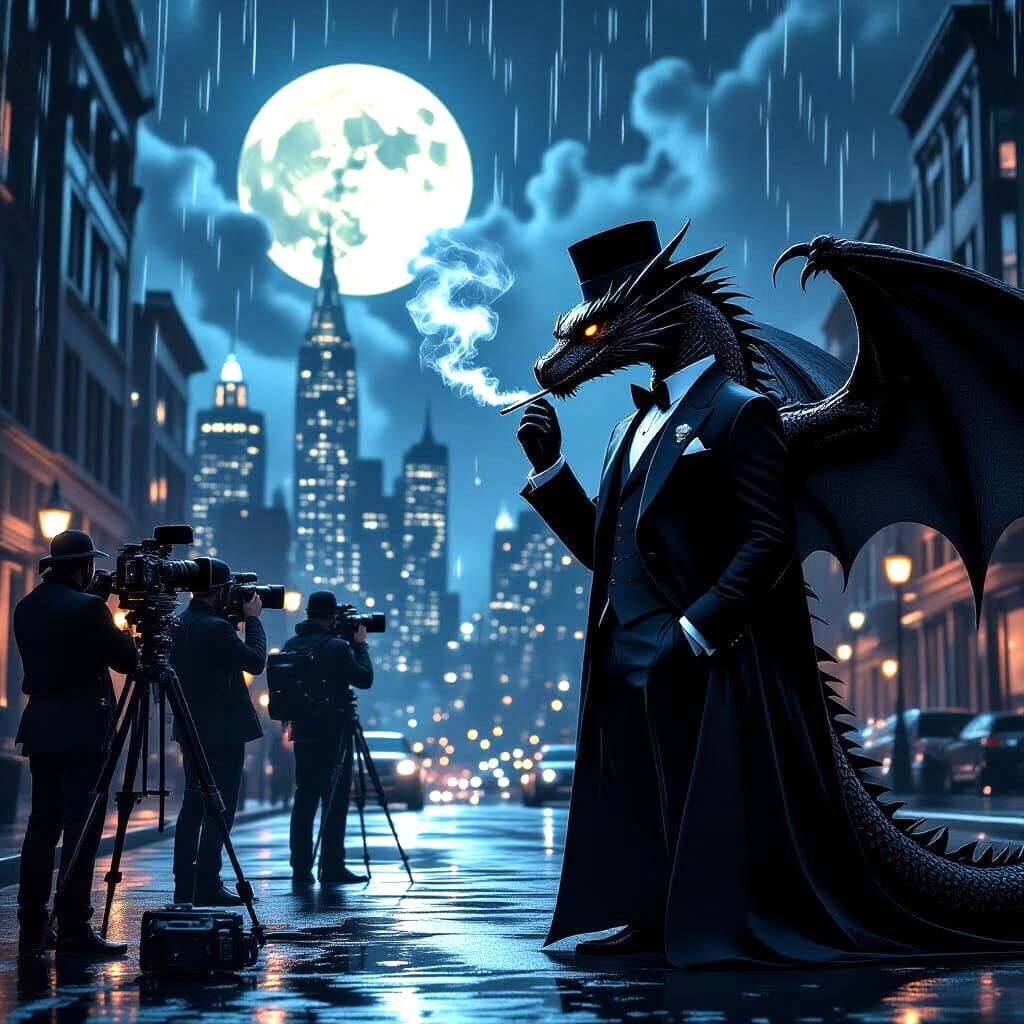 Black Dragon Smoking on Gotham Movie Set