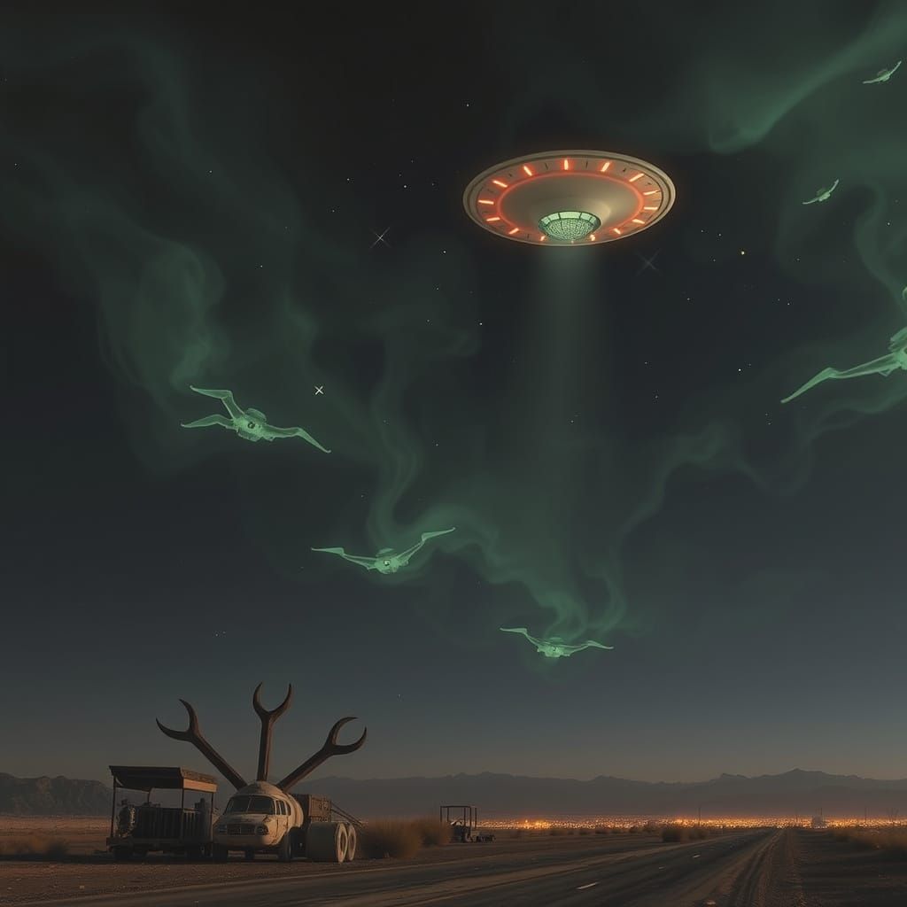 Surreal Blythe California Escape with UFOs