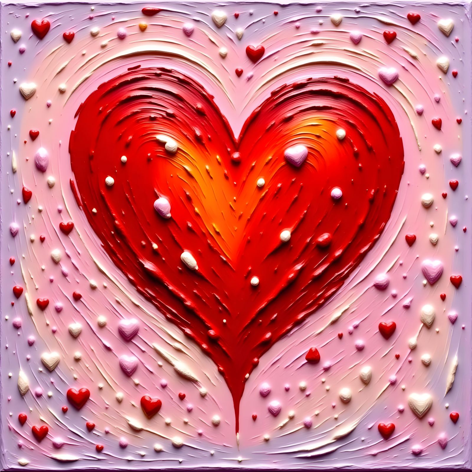 Impasto Heart Valentine's Day Art