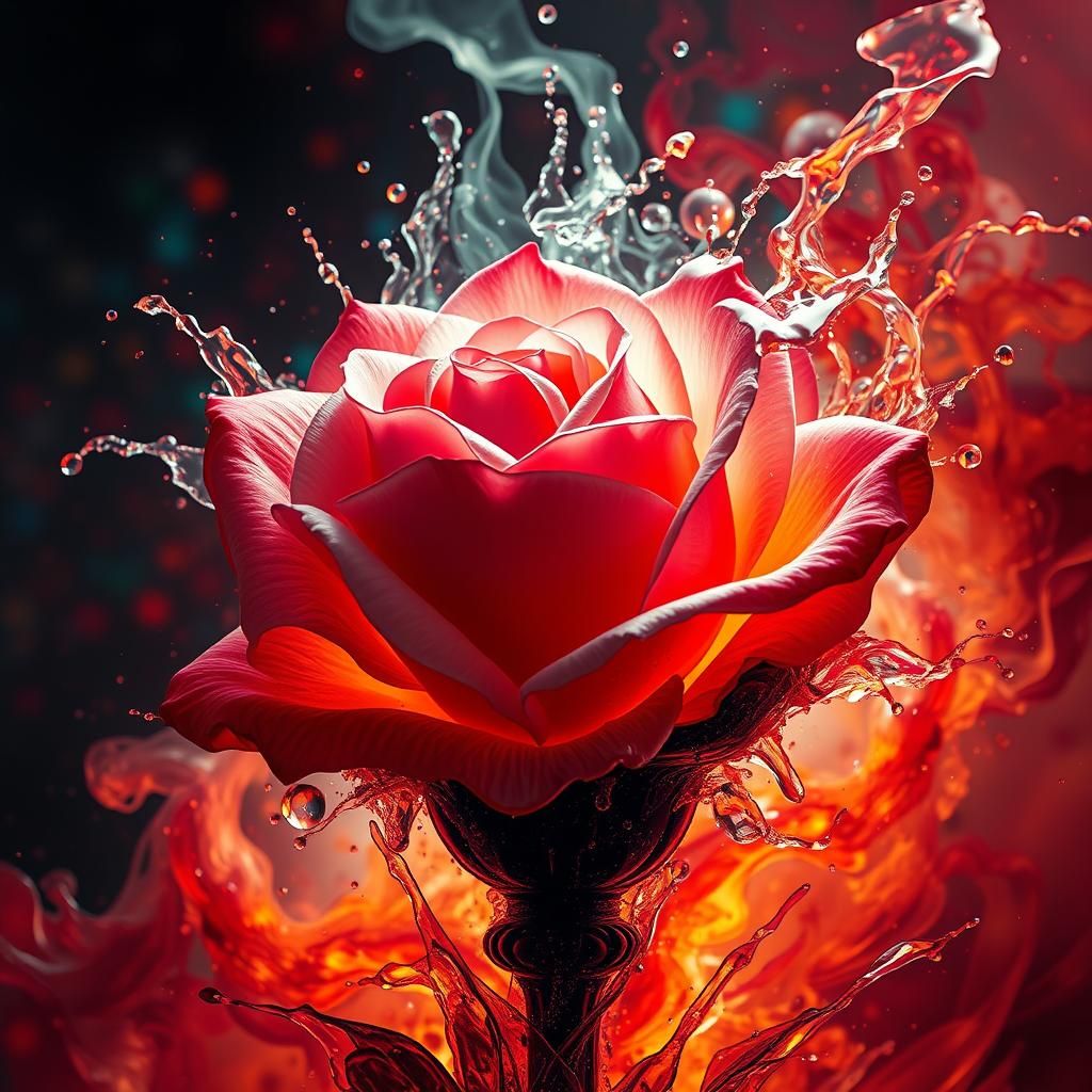 Hyperrealistic Rose with Intricate Details and Vibrant Color...