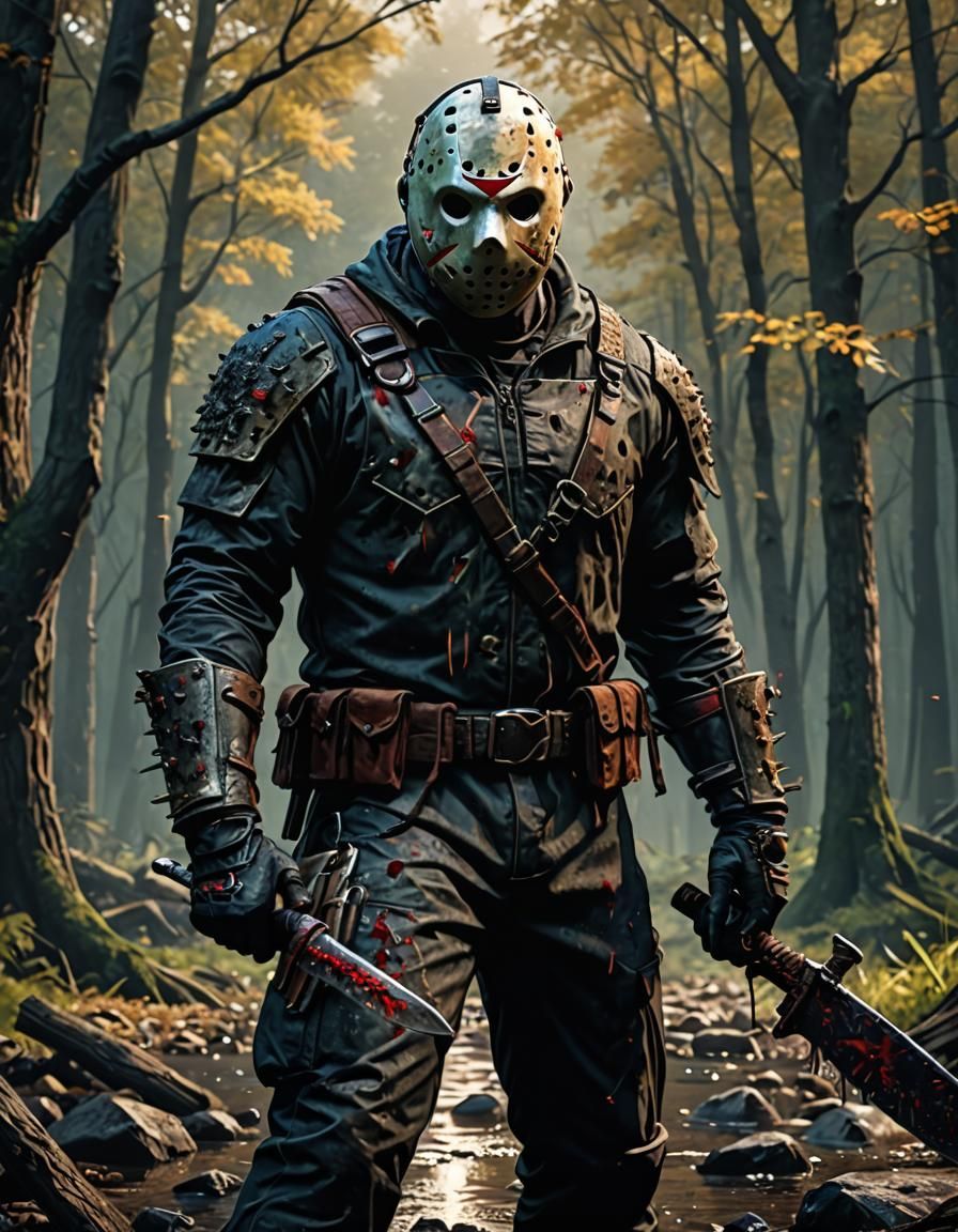 Detailed Matte Painting of Jason Voorhees