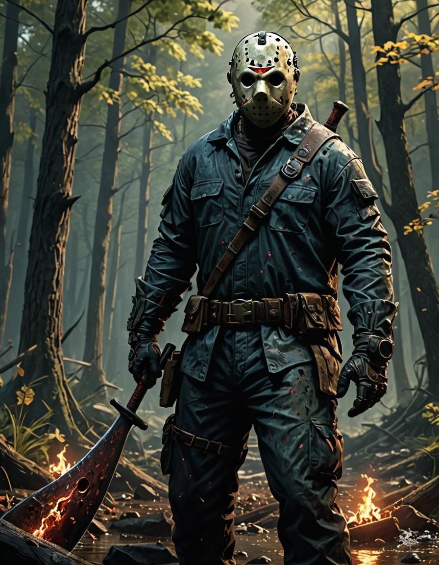 Detailed Jason Voorhees Matte Painting