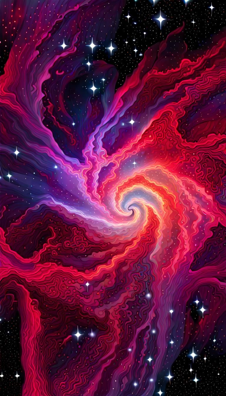 Neon Stellar Nebula with 3D Lighting