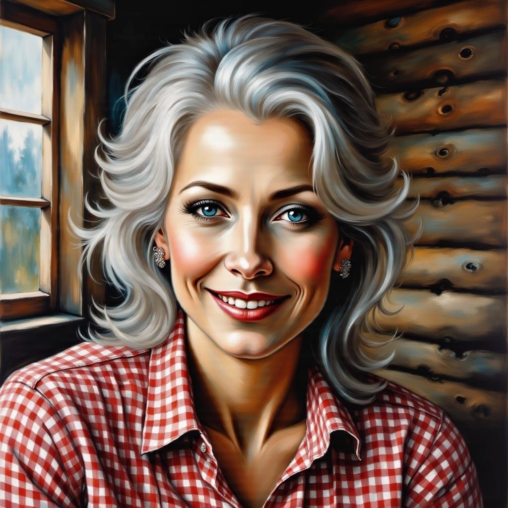 Impressionist Portrayal of a Cozy Cabin Dweller