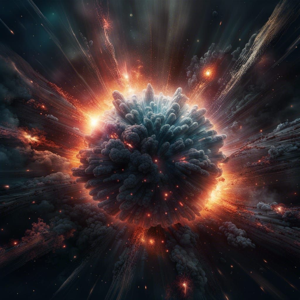 Supernova Explosion Inside a Nebula: Digital Matte Painting