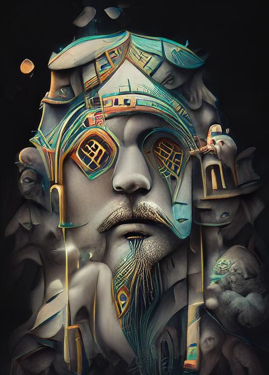 Mystic Civilization in Art Deco Style
