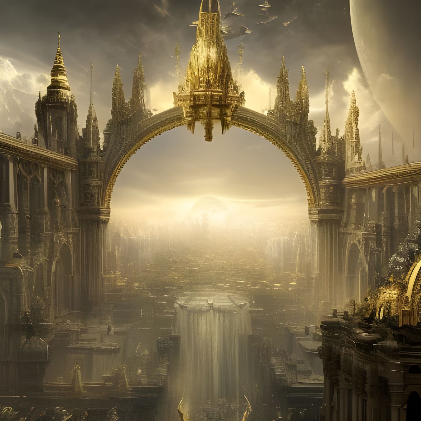 Angelic Heavenly Gates with Golden Glow