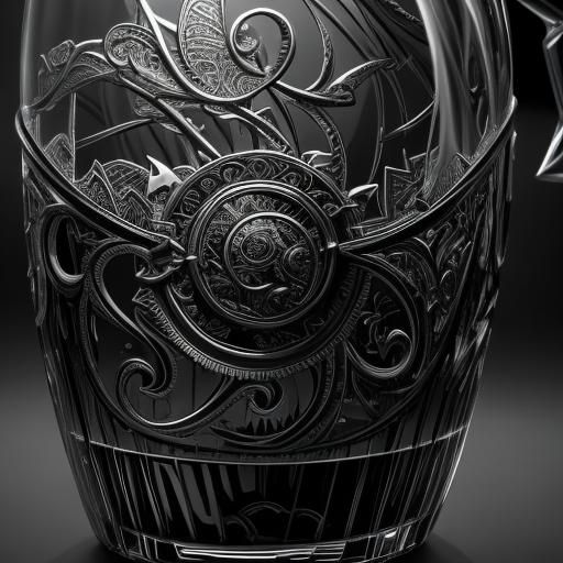 Hyperrealistic Close-Up of Intricate Glass