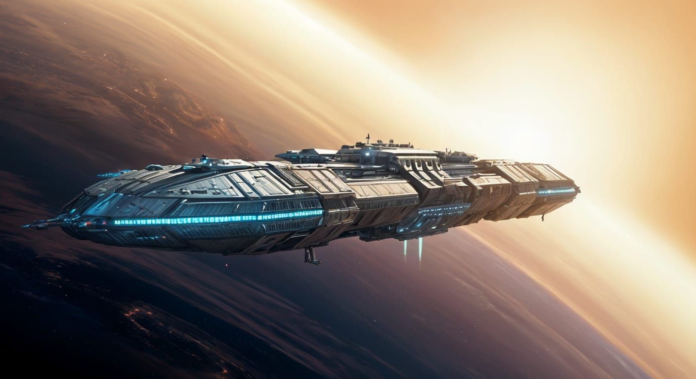 Ethereal Colony Ship Ascends into the Cosmos