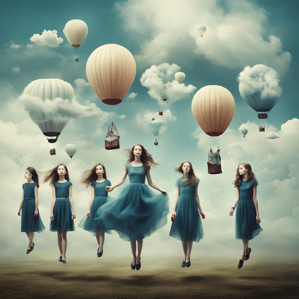 Ethereal Air Girls in Surreal Dreamscape