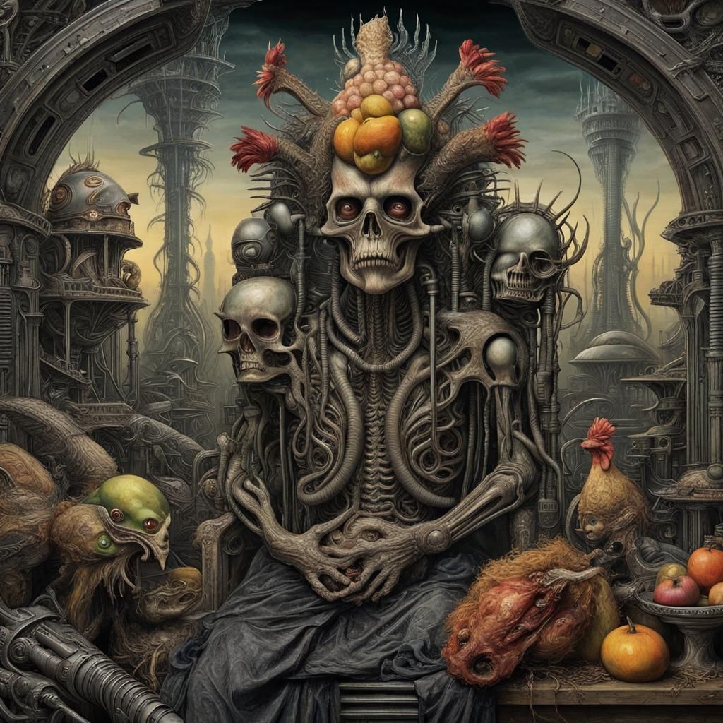 Post-Apocalyptic Chicken Monster Wonderland in Art Nouveau S...