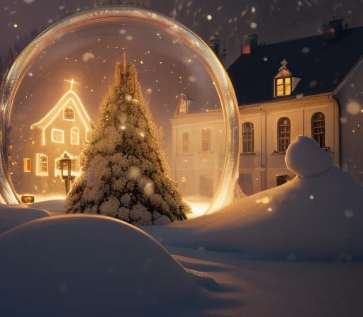 Bavarian Village Snow Globe: Winter Wonderland