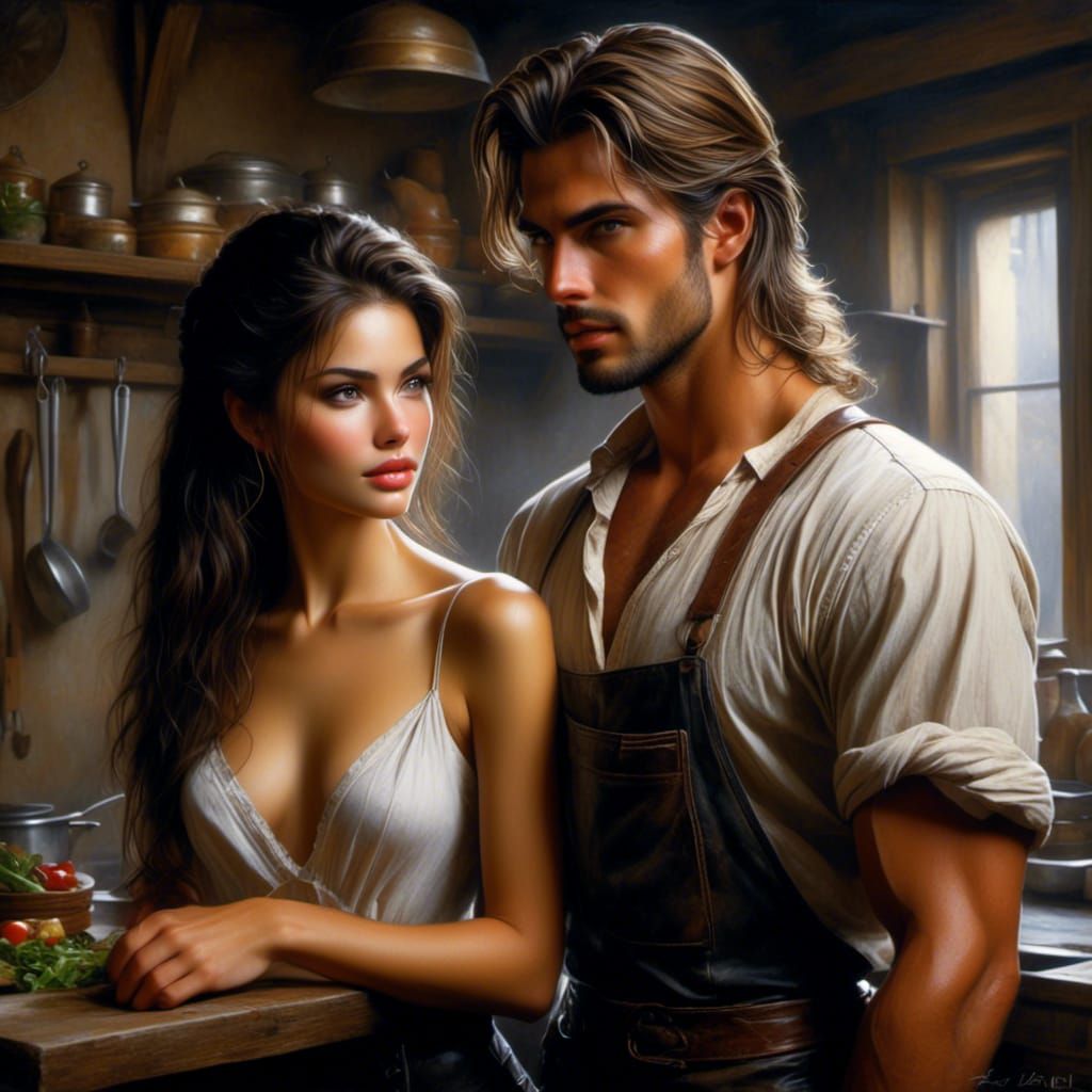 Detailed Kitchen Portrait in Hyperrealistic Style