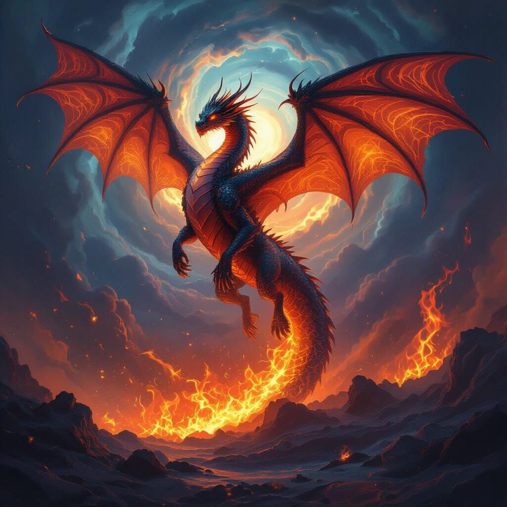 Dragon Rising: Molten Scales in Cosmic Firestorm