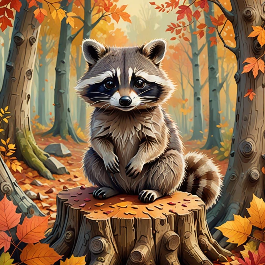 Whimsical Forest Creature in Watercolor Style