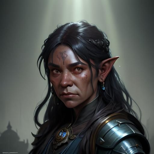 Fantasy Orc Housekeeper Portrait in Artgerm Style