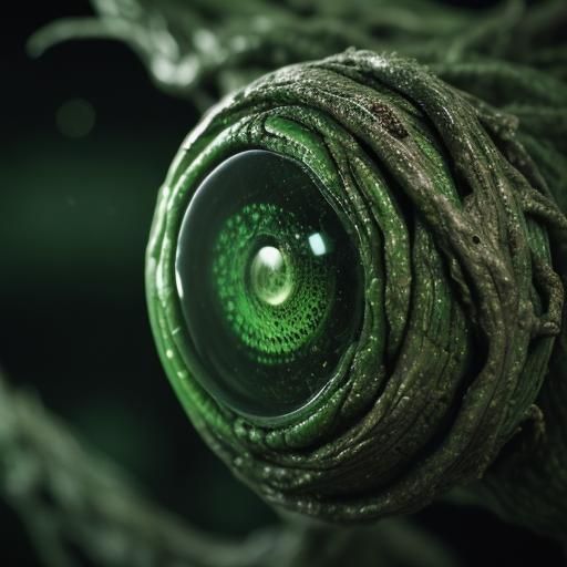 Alien Emergence: A Macro Photograph in Biomechanical Style