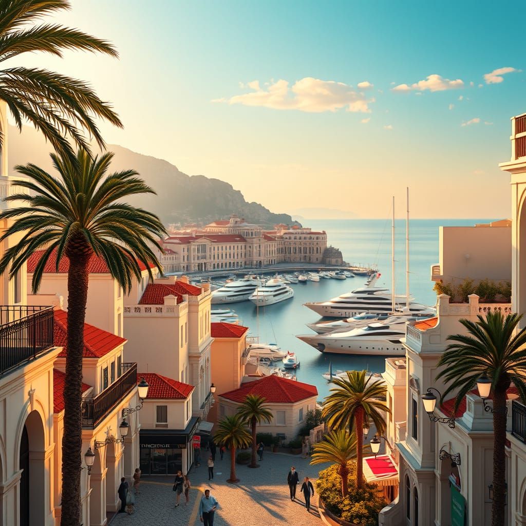 Golden City of Monaco in Hyperrealistic Detail