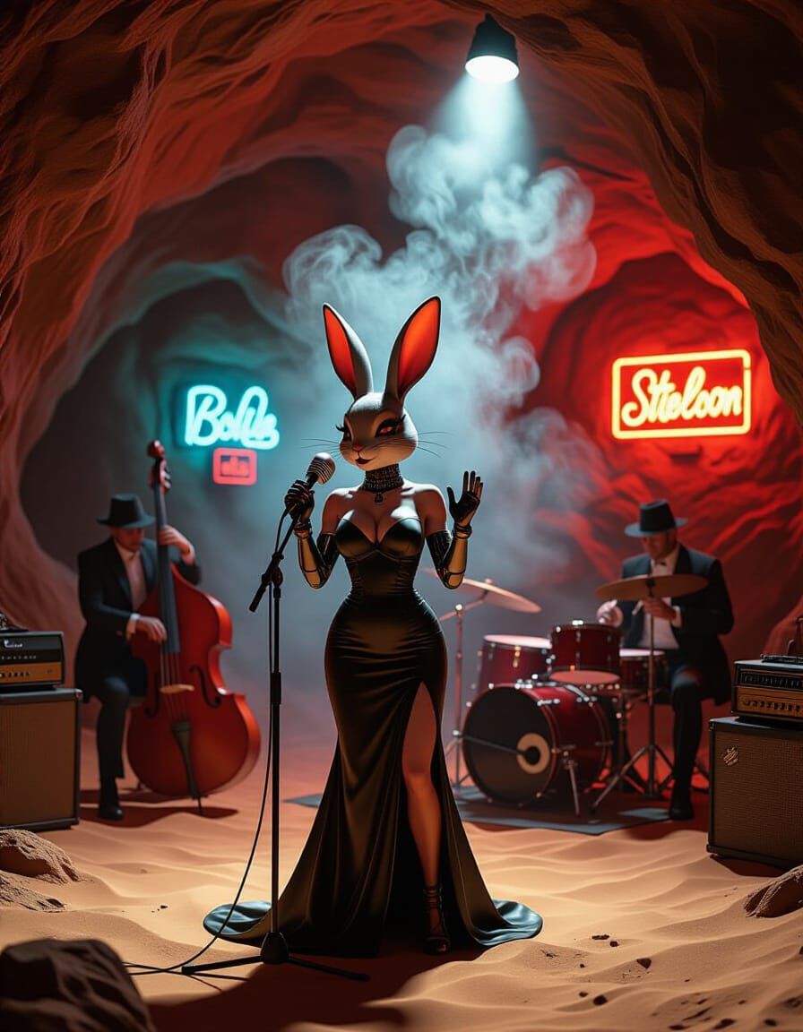Desert Jazz Club in Cyberpunk Cavern