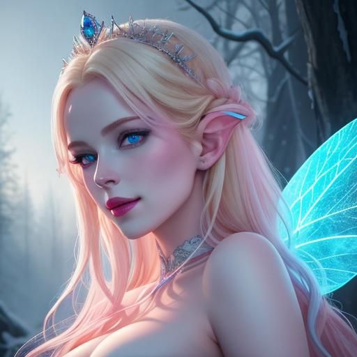 Cruel Blonde Faerie Queen in Hyperrealistic Style