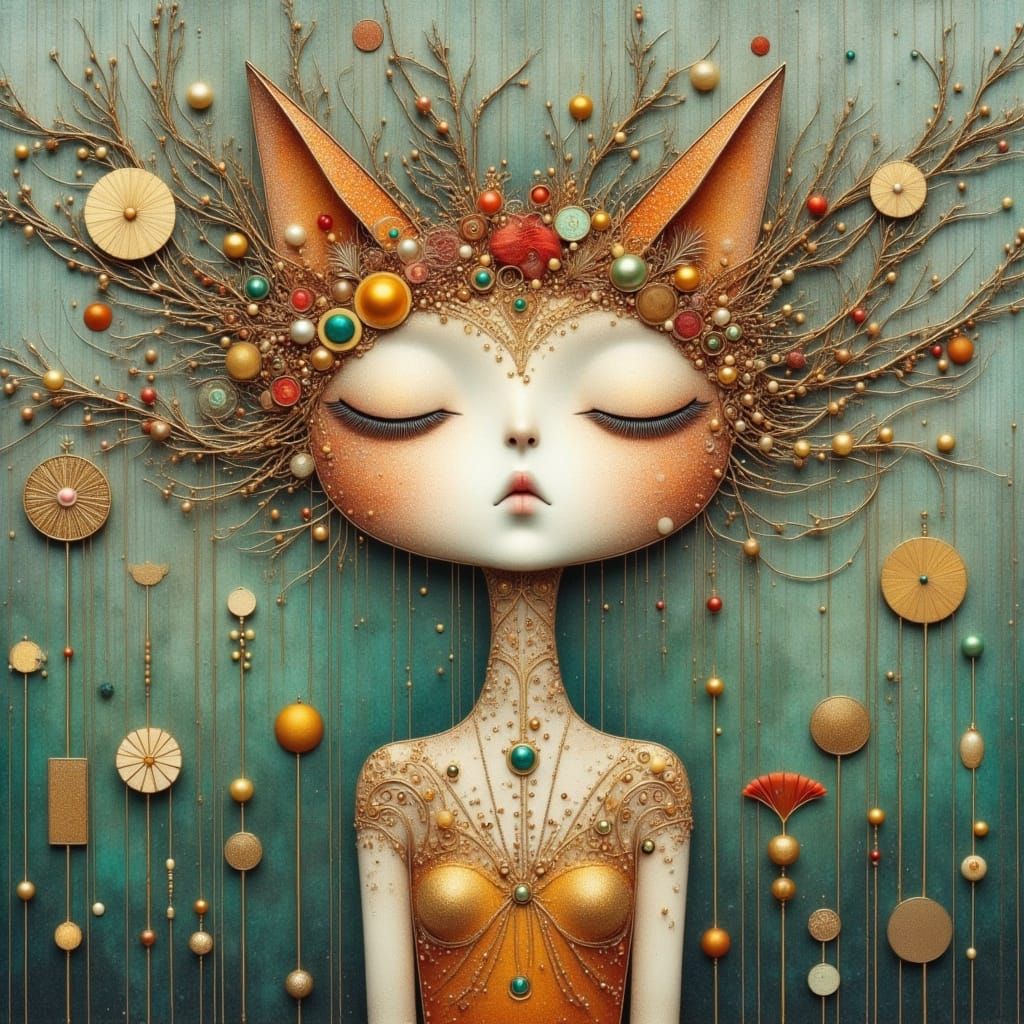 Elegant Cat in a Luxurious Setting, Inspired by Impressionis...