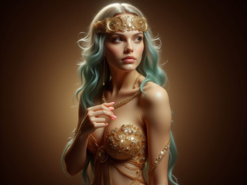 Renaissance Pin-Up Portrait in Dramatic Chiaroscuro