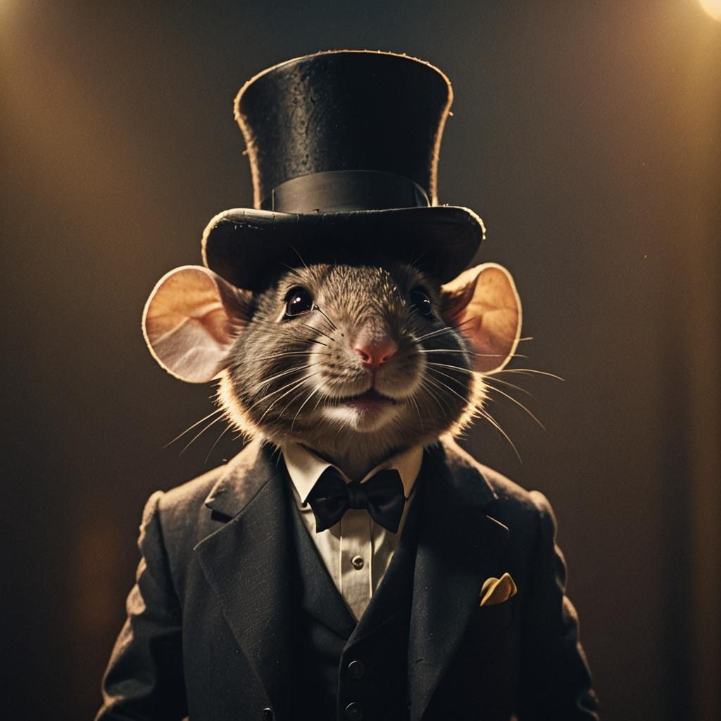 Mouse in Suit: Cinematic Close-Up Portrait