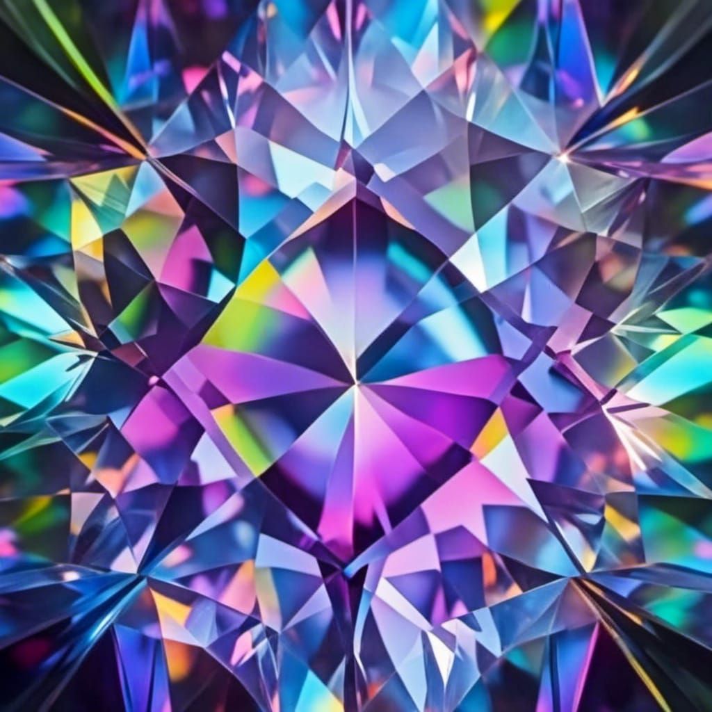 Brilliant Cut Gem in Starry Field