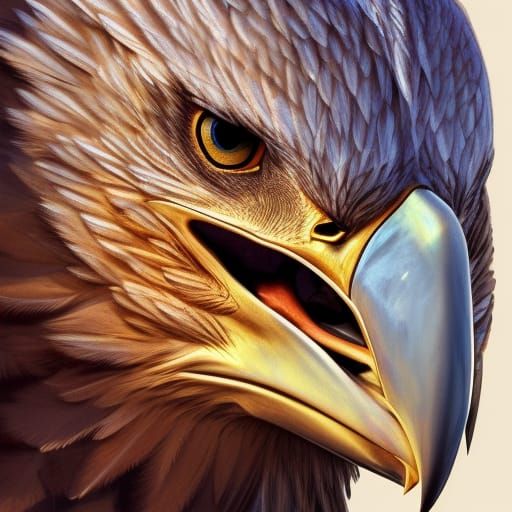 Detailed Eagle Portrait in Digital Art Style
