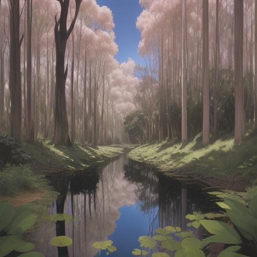 Surreal Fantasy Eucalypt Forest Concept Art