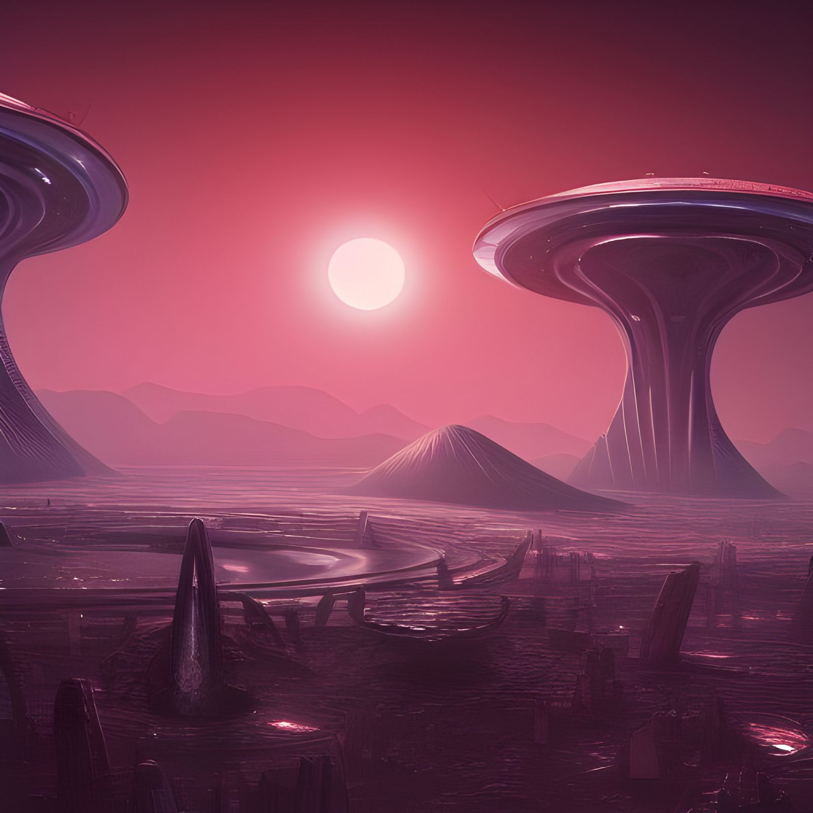 Surreal Alien City Concept Art