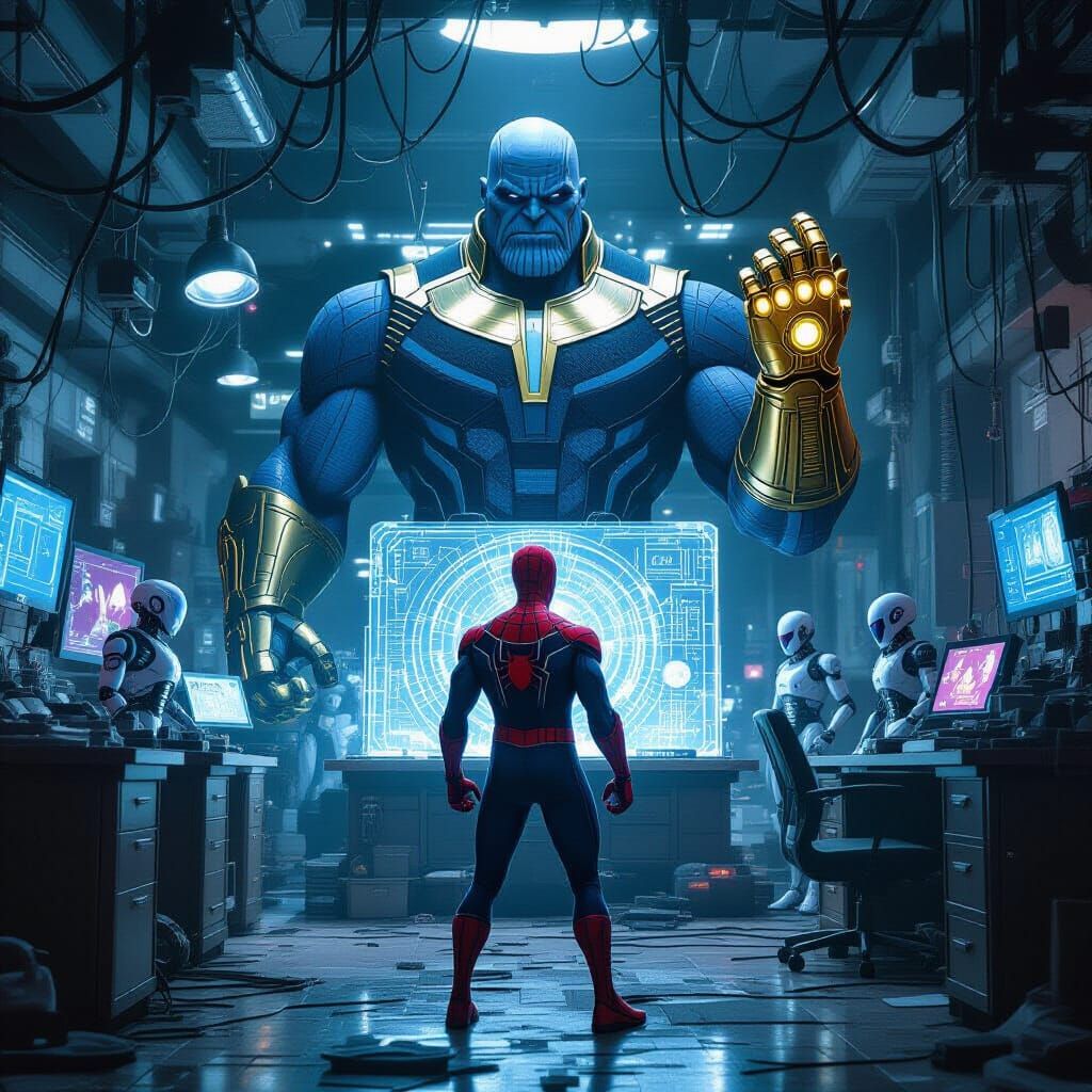 Spider-Man Confronts Thanos in Augmented Reality