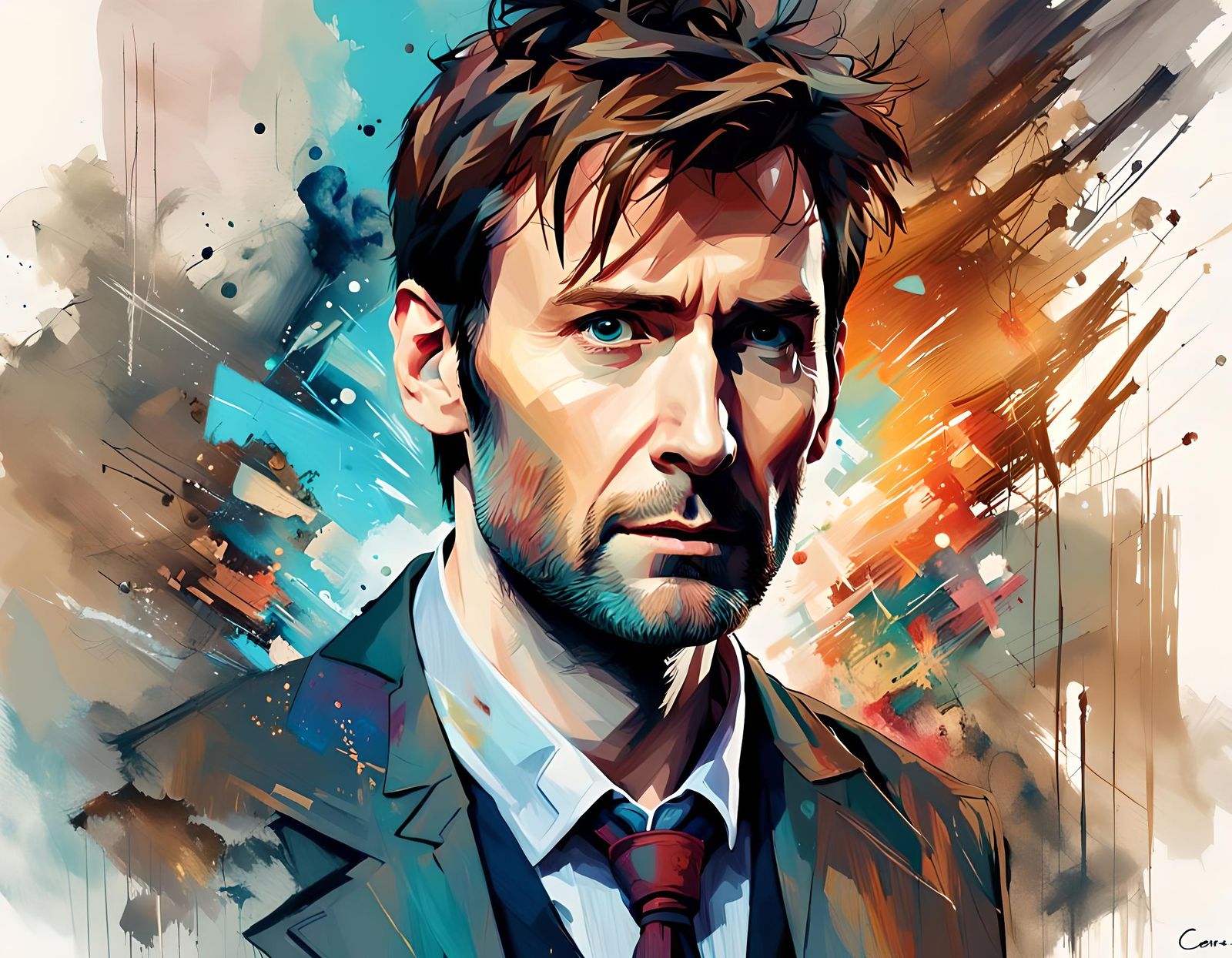 David Tennant as Doctor Who in Detailed Digital Art